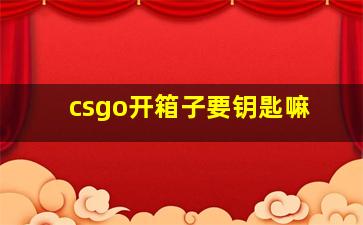 csgo开箱子要钥匙嘛