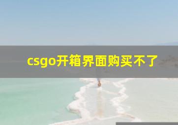 csgo开箱界面购买不了