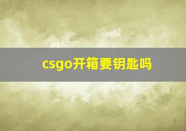 csgo开箱要钥匙吗