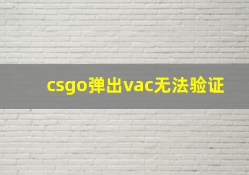 csgo弹出vac无法验证