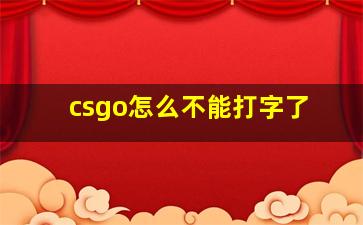 csgo怎么不能打字了