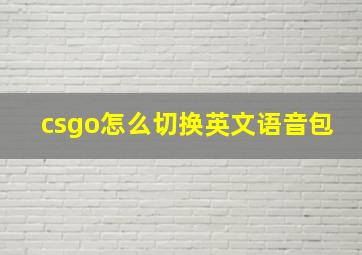 csgo怎么切换英文语音包