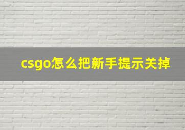 csgo怎么把新手提示关掉