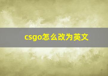 csgo怎么改为英文