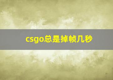 csgo总是掉帧几秒