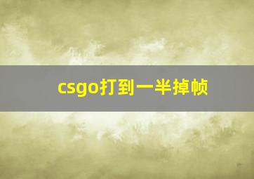 csgo打到一半掉帧