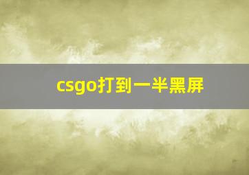 csgo打到一半黑屏