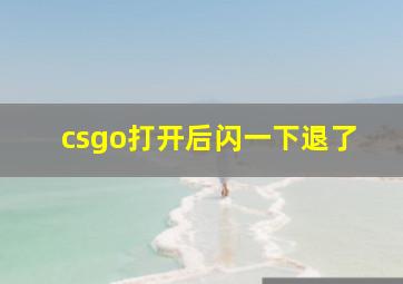 csgo打开后闪一下退了