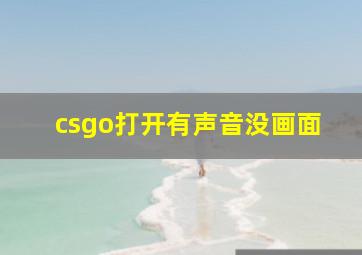 csgo打开有声音没画面