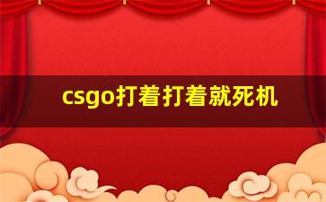 csgo打着打着就死机