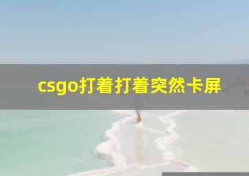 csgo打着打着突然卡屏