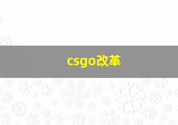 csgo改革