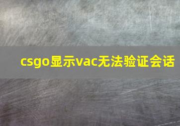 csgo显示vac无法验证会话