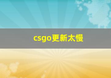 csgo更新太慢