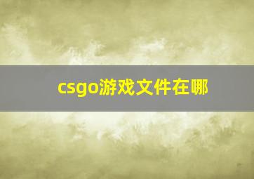 csgo游戏文件在哪