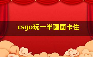 csgo玩一半画面卡住