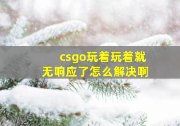 csgo玩着玩着就无响应了怎么解决啊