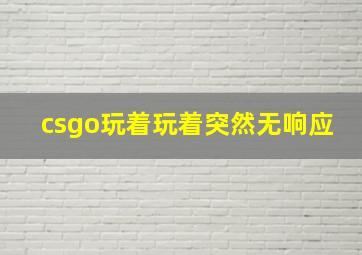 csgo玩着玩着突然无响应