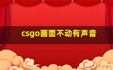 csgo画面不动有声音