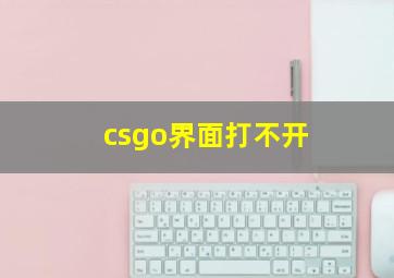 csgo界面打不开