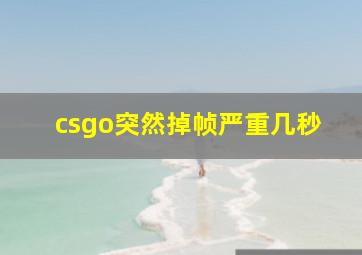 csgo突然掉帧严重几秒