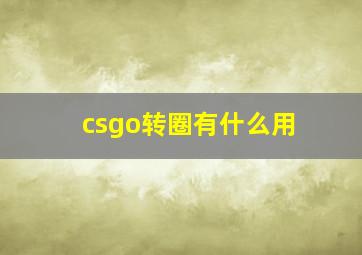 csgo转圈有什么用