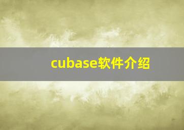 cubase软件介绍