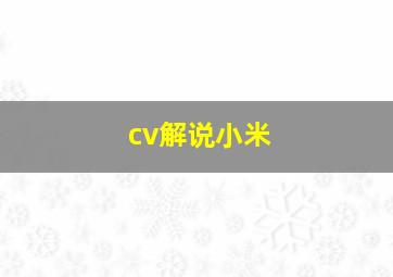 cv解说小米