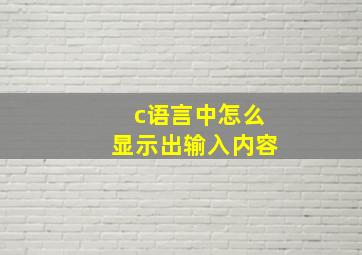 c语言中怎么显示出输入内容