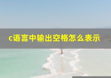 c语言中输出空格怎么表示