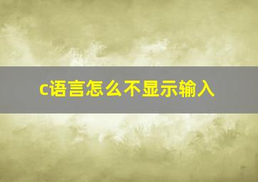 c语言怎么不显示输入