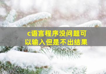 c语言程序没问题可以输入但是不出结果