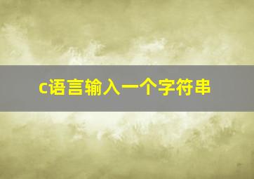 c语言输入一个字符串