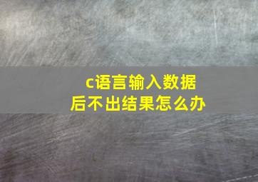 c语言输入数据后不出结果怎么办