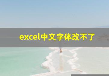 excel中文字体改不了