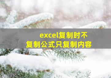 excel复制时不复制公式只复制内容