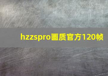 hzzspro画质官方120帧