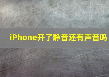 iPhone开了静音还有声音吗