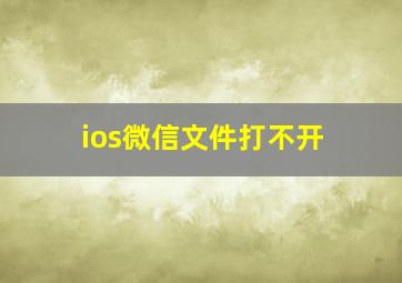 ios微信文件打不开