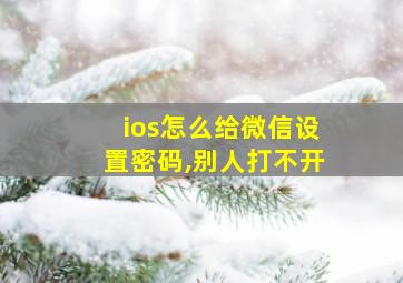 ios怎么给微信设置密码,别人打不开