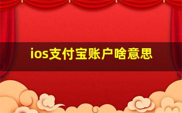 ios支付宝账户啥意思