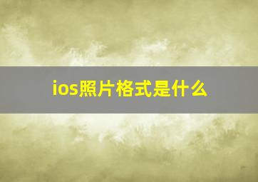 ios照片格式是什么