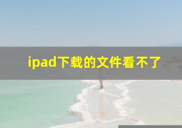 ipad下载的文件看不了