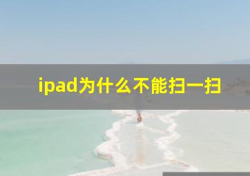 ipad为什么不能扫一扫