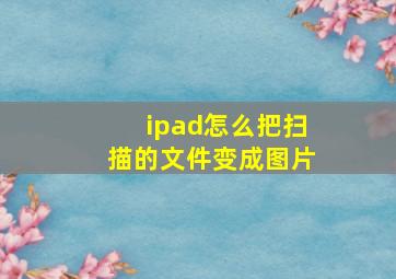 ipad怎么把扫描的文件变成图片