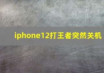 iphone12打王者突然关机