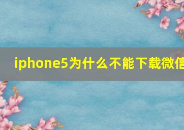 iphone5为什么不能下载微信