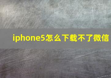 iphone5怎么下载不了微信