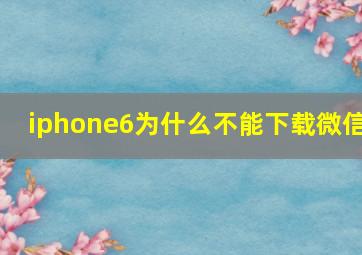 iphone6为什么不能下载微信