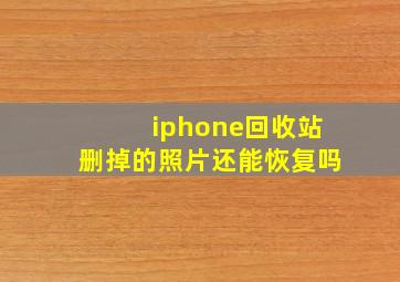 iphone回收站删掉的照片还能恢复吗